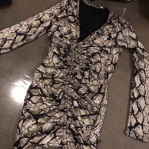 Metallic SnakeSkin Ruched Mini